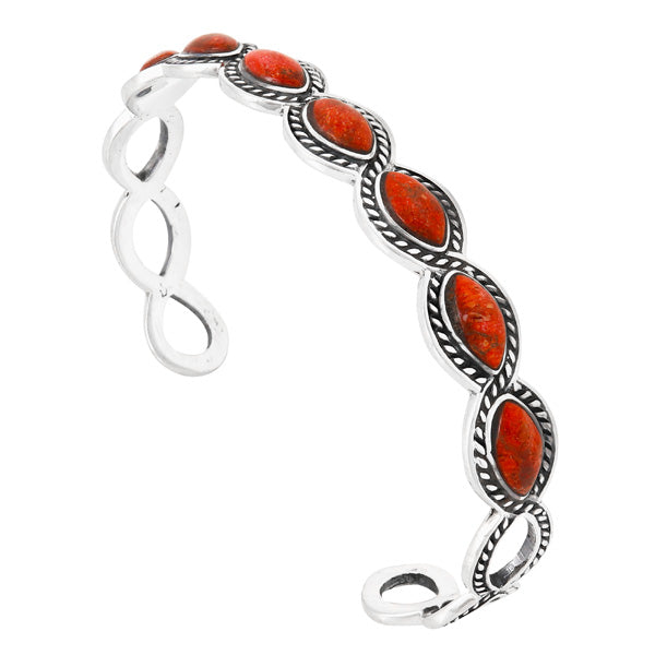 Coral Bracelet Sterling Silver B5638-C74