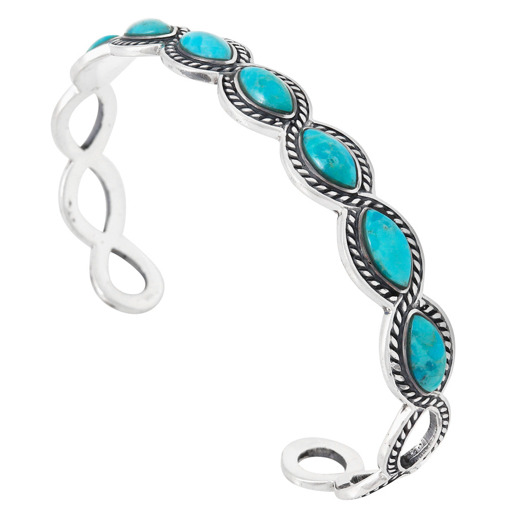 FINAL CLEARANCE - Turquoise Bracelet SilveryCopper™ B5638-SB-C75