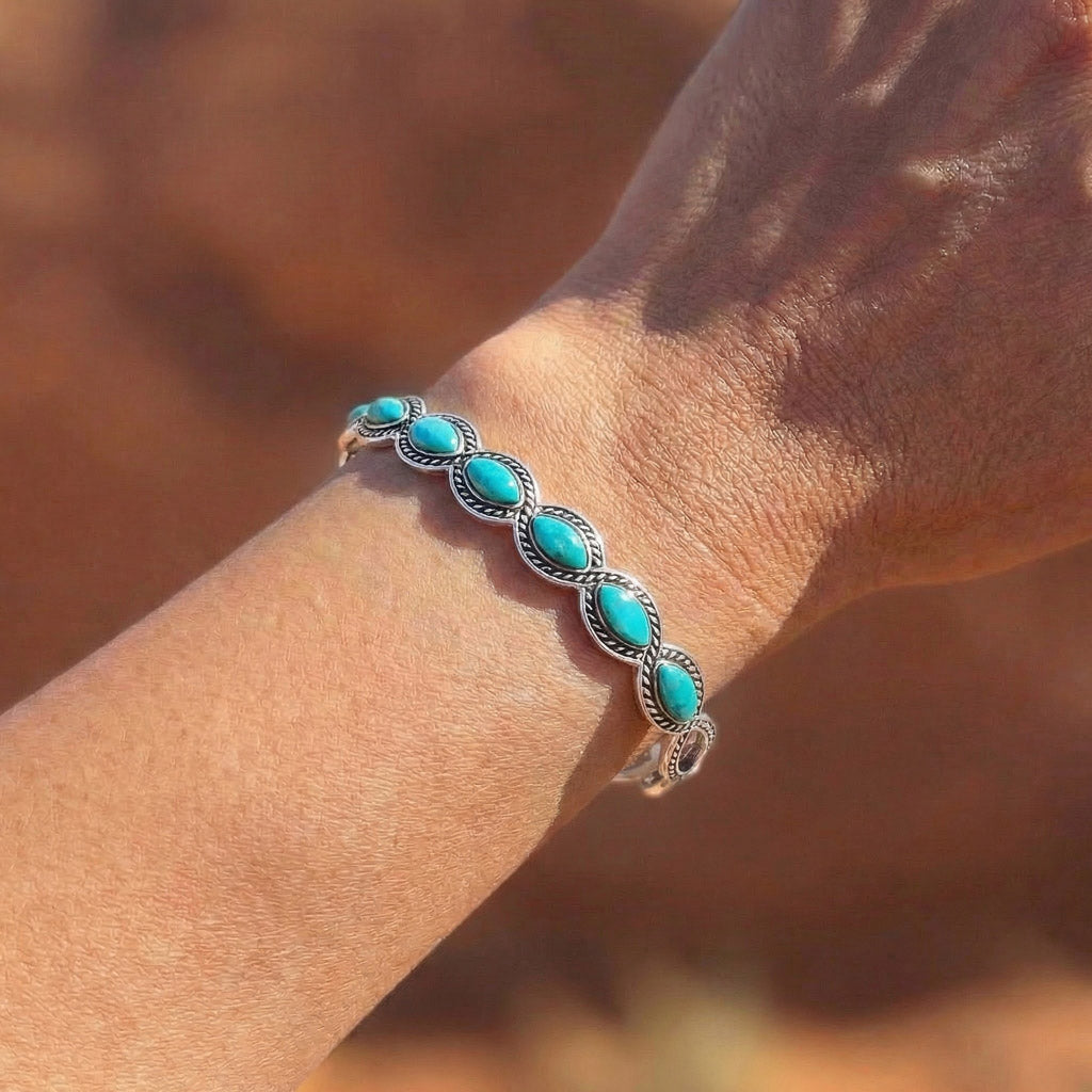 Turquoise Bracelet Sterling Silver B5638-C75