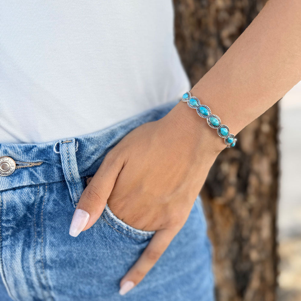 Turquoise Bracelet Sterling Silver B5638-C75