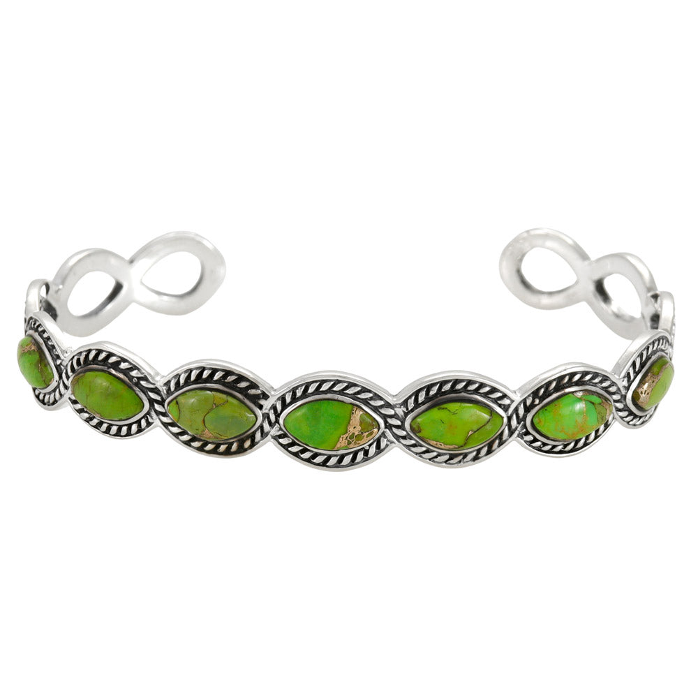 Green Turquoise Bracelet Sterling Silver B5638-C76