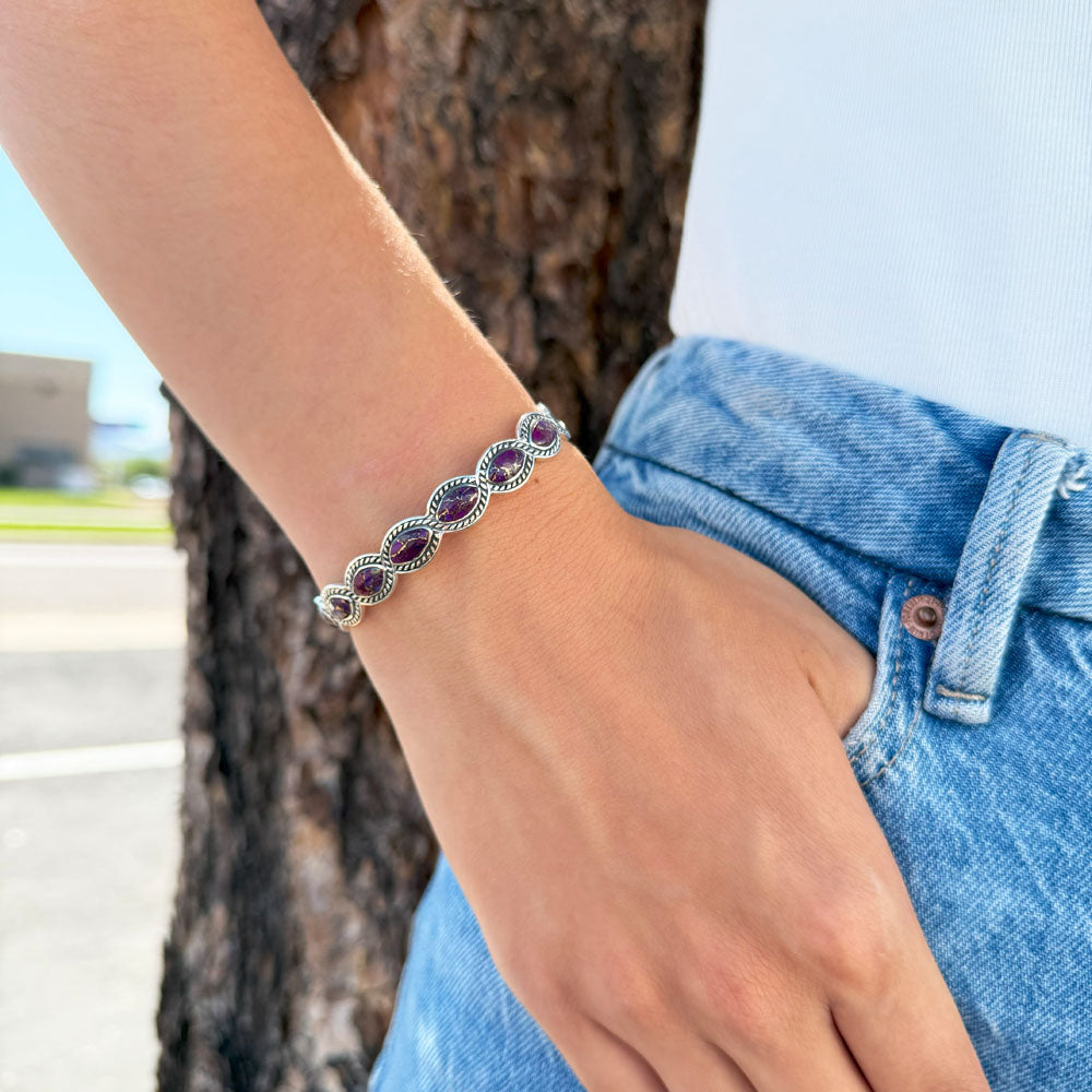 Purple Turquoise Bracelet Sterling Silver B5638-C77