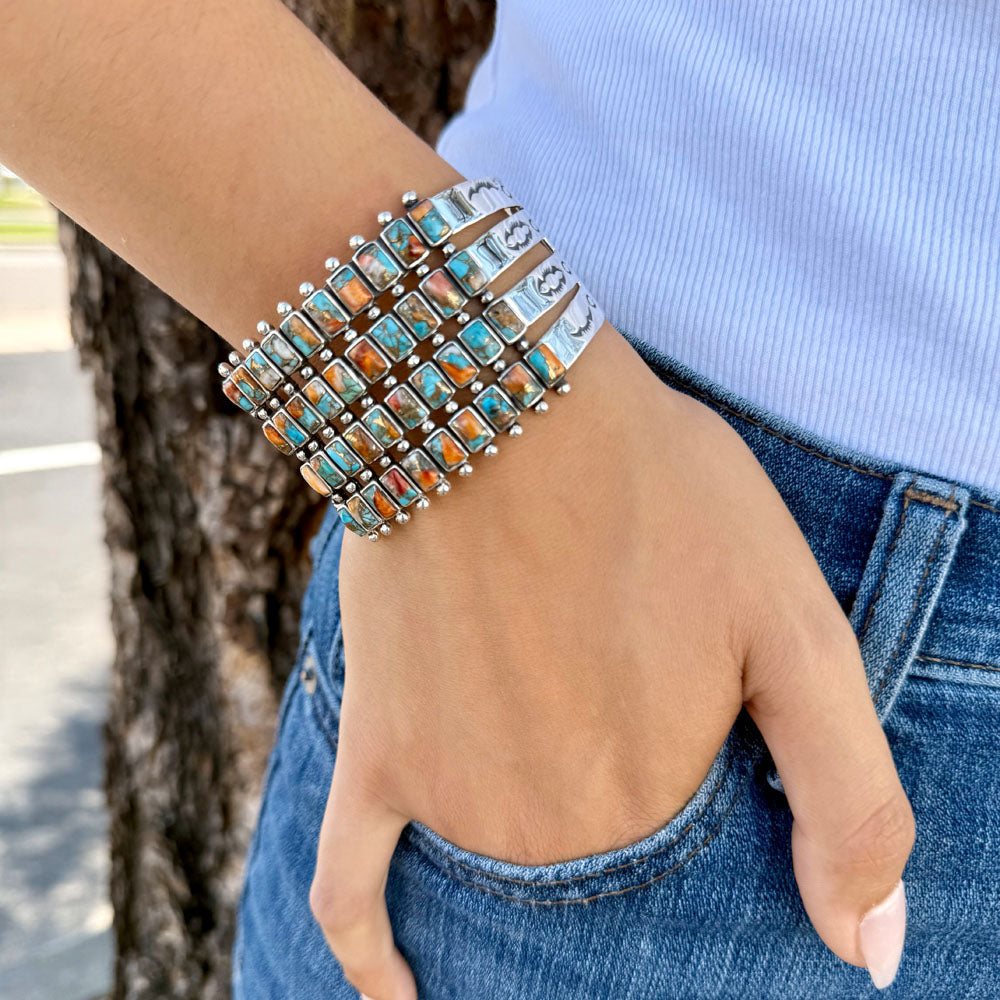 Spiny Turquoise Bracelet Sterling Silver B5642-C89