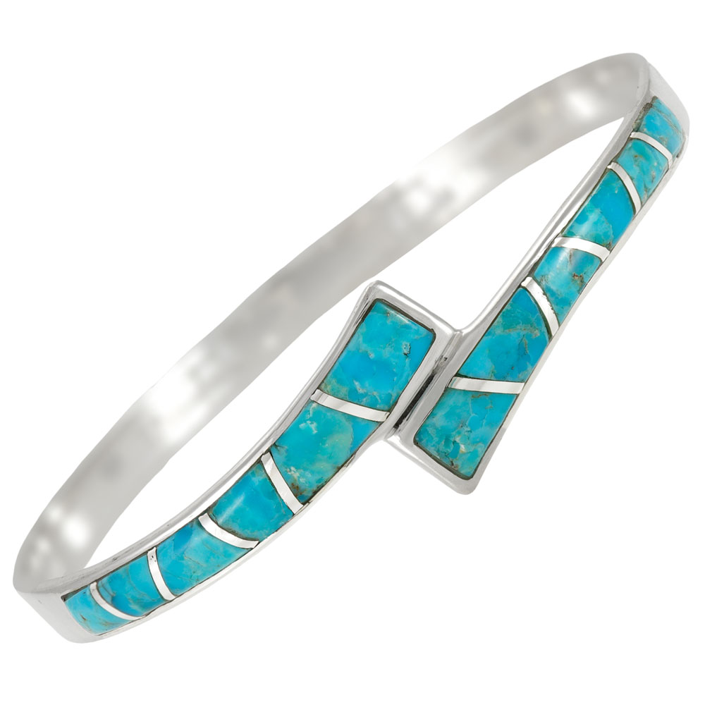 Turquoise Bangle Bracelet Sterling Silver B5643-C05