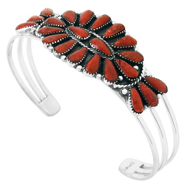 Coral Bracelet Sterling Silver B5524-C74