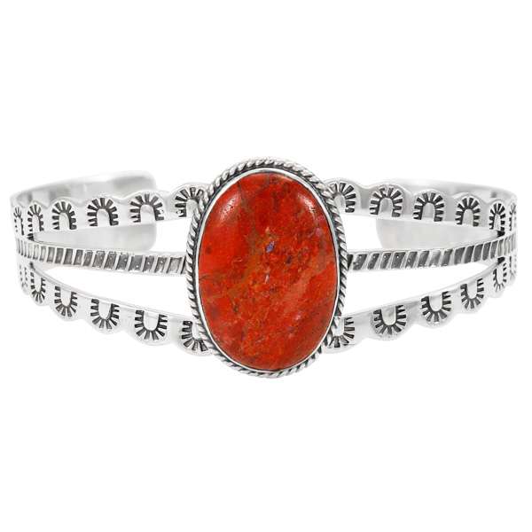 Coral Bracelet Sterling Silver B5554-C74