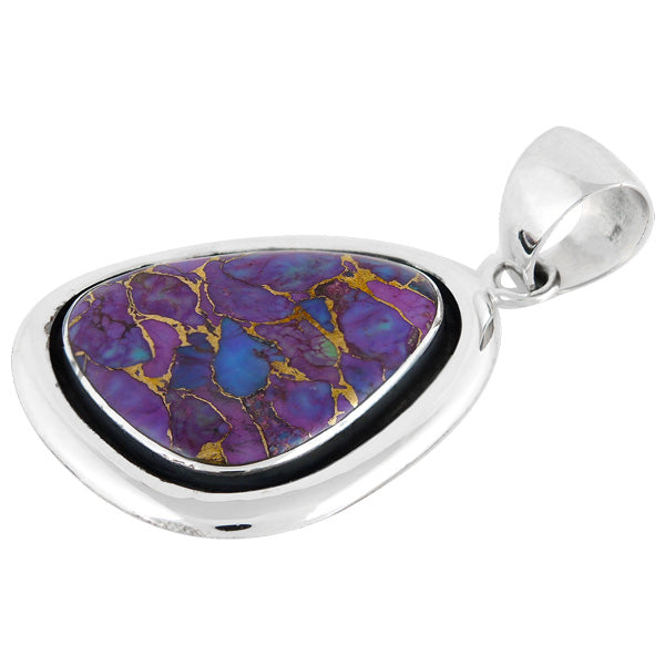 Sterling Silver Pendant Purple Turquoise P3063-C77