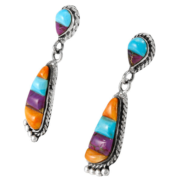 Multi Gemstone Earrings Sterling Silver E1012-C51