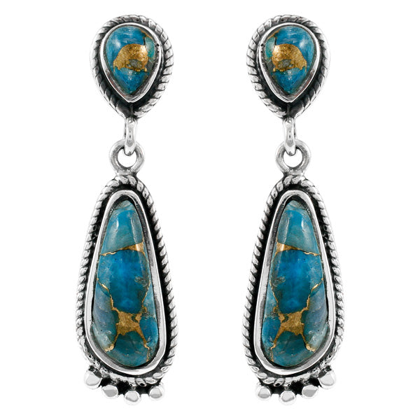 Matrix Turquoise Earrings Sterling Silver E1012-C84