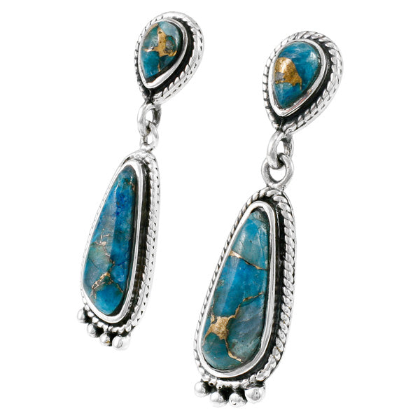 Matrix Turquoise Earrings Sterling Silver E1012-C84