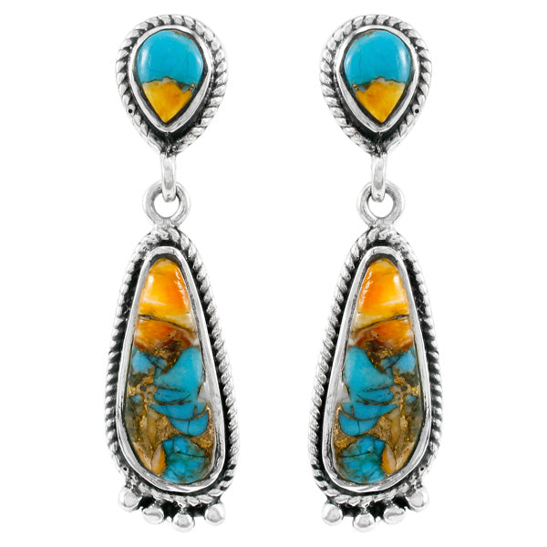 Spiny Turquoise Earrings Sterling Silver E1012-C89