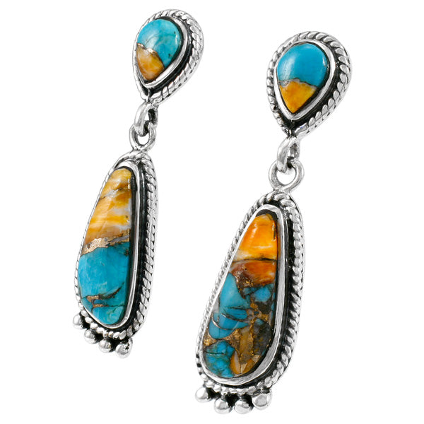 Spiny Turquoise Earrings Sterling Silver E1012-C89