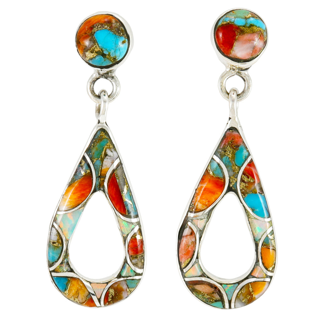 Spiny Turquoise Earrings Sterling Silver E1014-C29