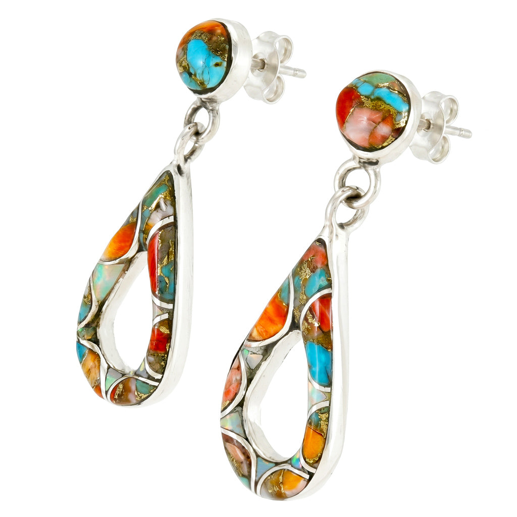 Spiny Turquoise Earrings Sterling Silver E1014-C29