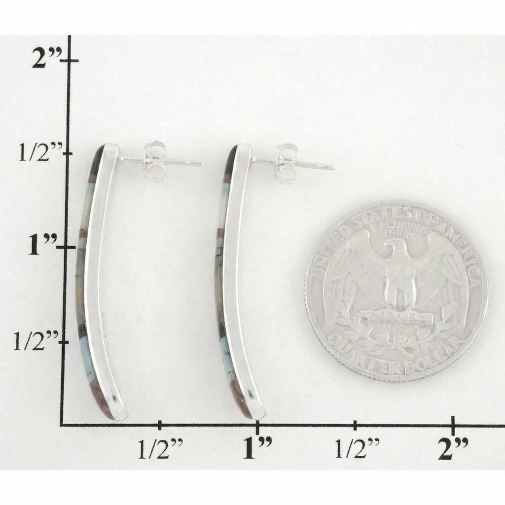 Turquoise Earrings SilverBronzé E1031-LG-SB-C21 (Larger Version)