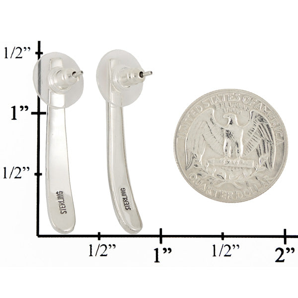 Sterling Silver Earrings Multicolor E1031-C34 (Larger Version)