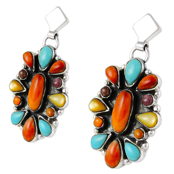 Multicolor Earrings Sterling Silver E1032-C71
