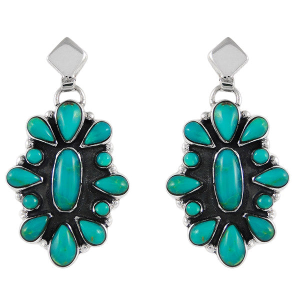Turquoise Jewelry Earrings Sterling Silver E1032-C75