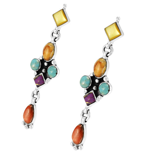 Multicolor Earrings Sterling Silver E1033-C71