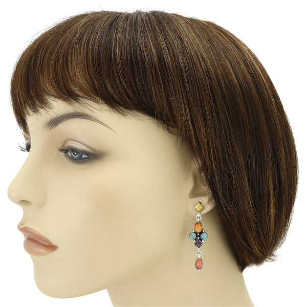 Multicolor Earrings Sterling Silver E1033-C71