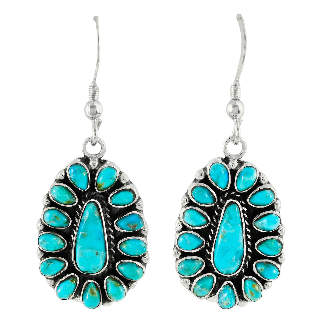 Turquoise Earrings SilverBronzé E1034-SB-C75
