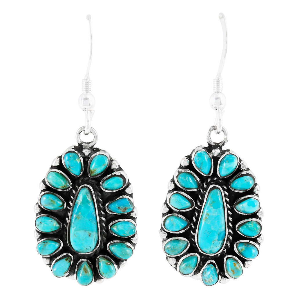 Turquoise Earrings SilverBronzé E1034-SB-C75
