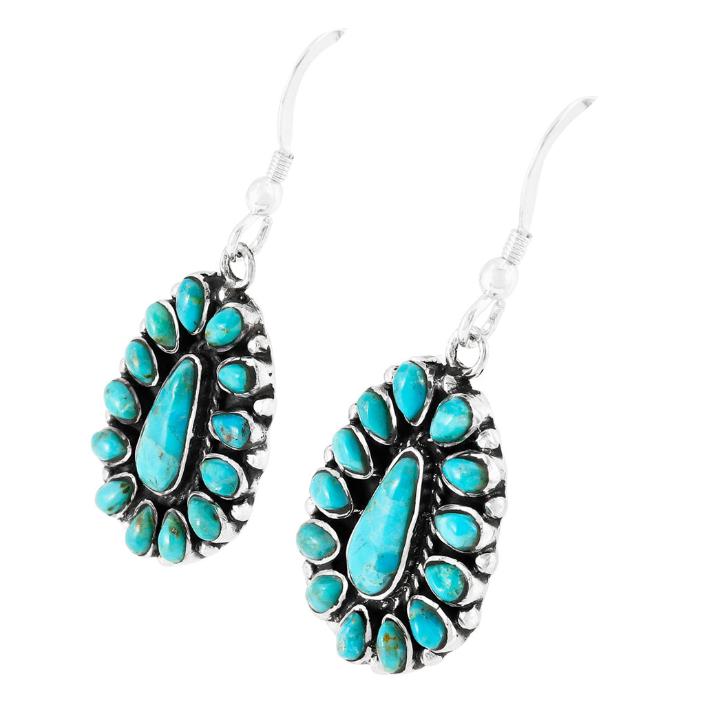Turquoise Earrings SilverBronzé E1034-SB-C75