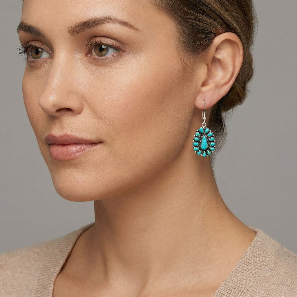 Sterling Silver Earrings Turquoise E1034-C75