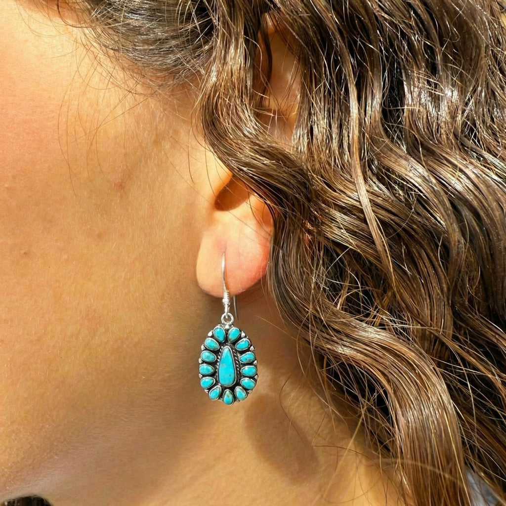 Turquoise Earrings SilverBronzé E1034-SB-C75