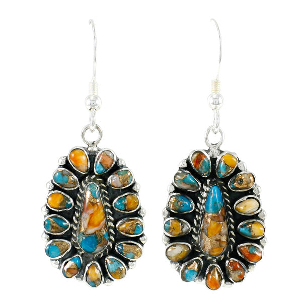 Spiny Turquoise Earrings Sterling Silver E1034-C89