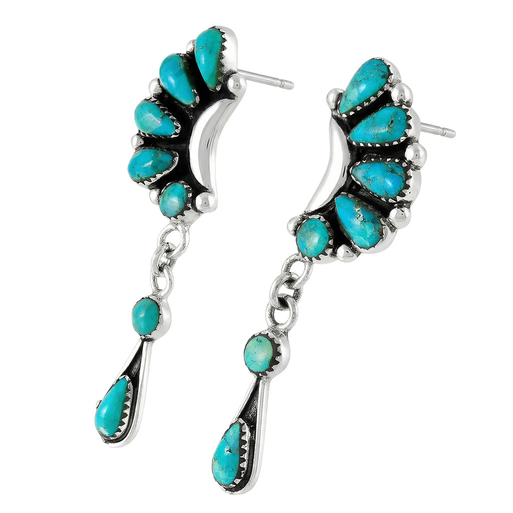 Sterling Silver Earrings Turquoise E1037-C75