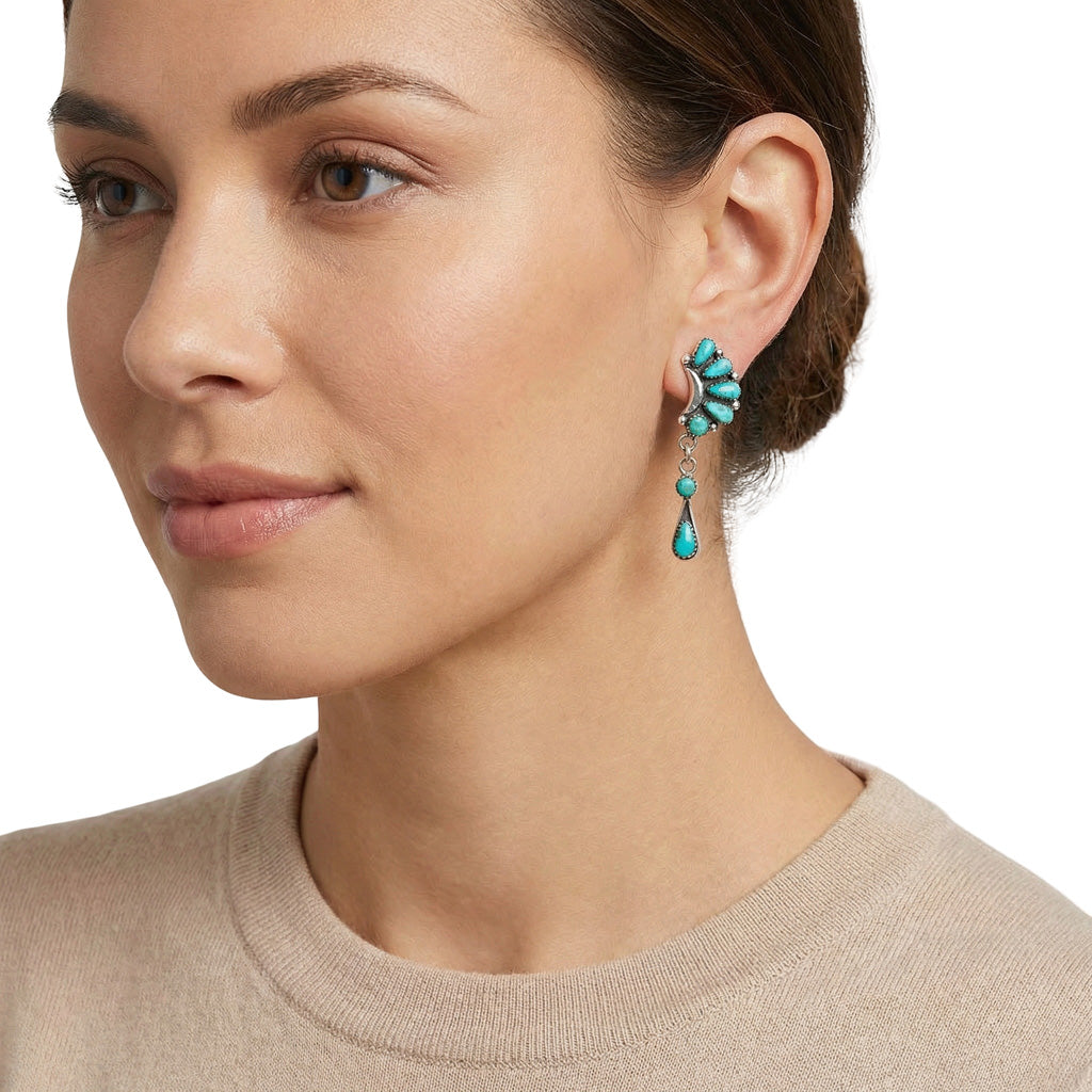 Sterling Silver Earrings Turquoise E1037-C75