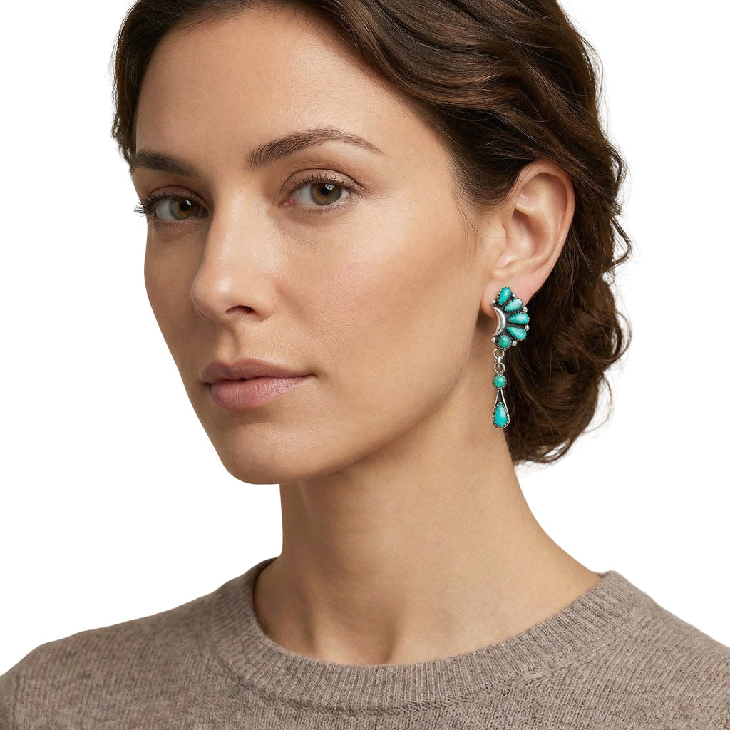 Sterling Silver Earrings Turquoise E1037-C75