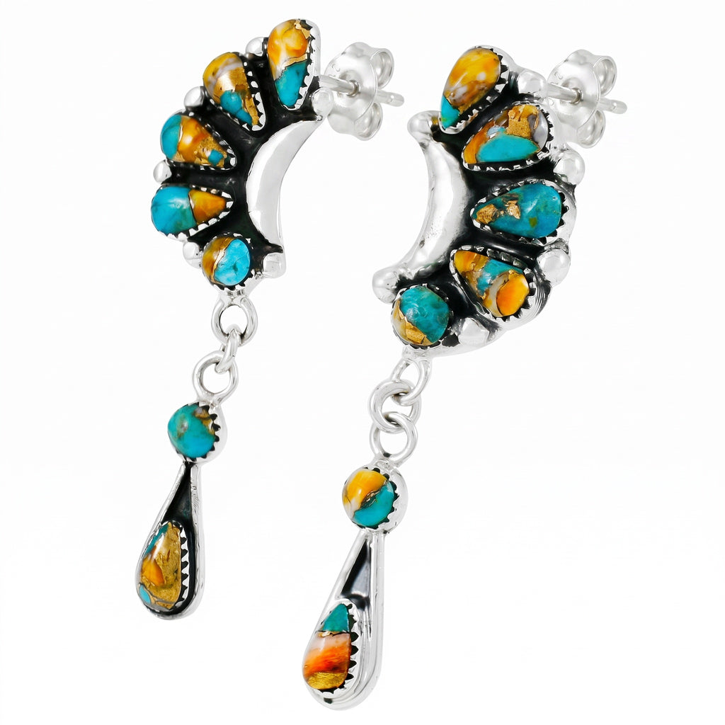 Spiny Turquoise Earrings Sterling Silver E1037-C89