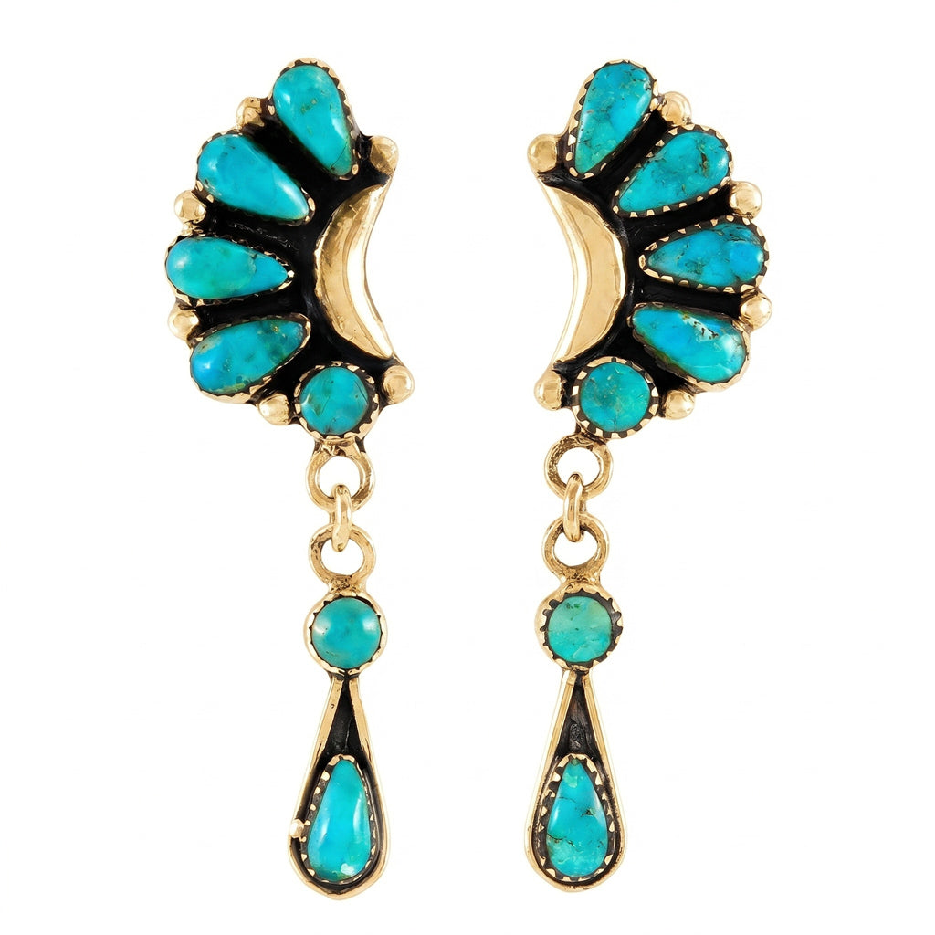 Turquoise Earrings GoldCopper E1037-GB-C75