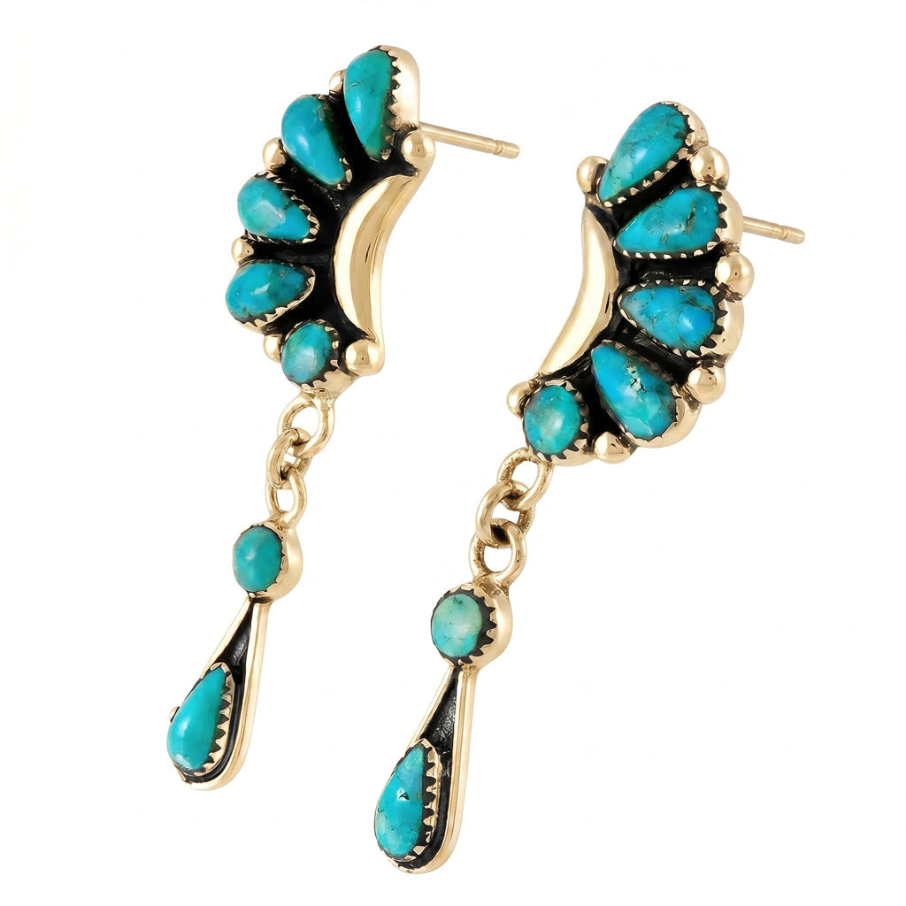 Turquoise Earrings GoldCopper E1037-GB-C75