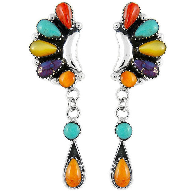 Sterling Silver Earrings Multicolor E1037-C71