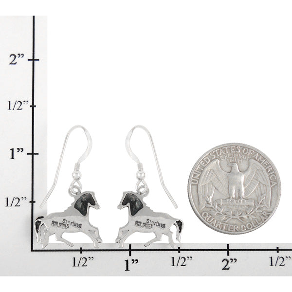 Sterling Silver Horse Earrings Spiny Turquoise E1053-C89