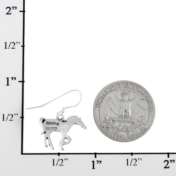 Coral Horse Earrings Sterling Silver E1054-C74