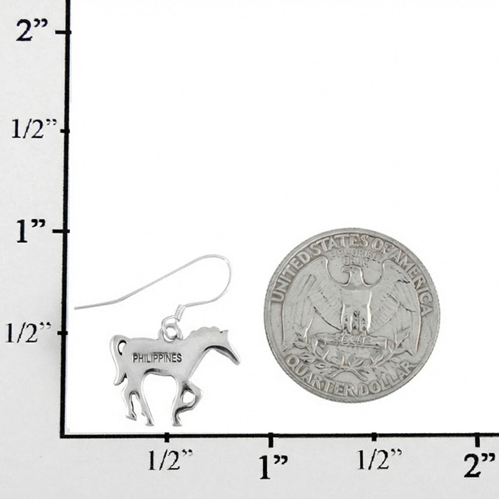 Matrix Turquoise Horse Earrings SilverBronzé E1054-SB-C84