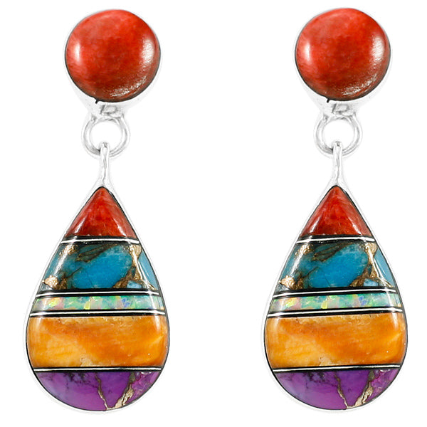 Multicolor Earrings Sterling Silver E1056-LG-C00