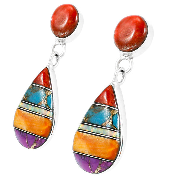 Multicolor Earrings Sterling Silver E1056-LG-C00