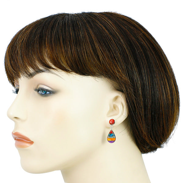 Multicolor Earrings Sterling Silver E1056-LG-C00