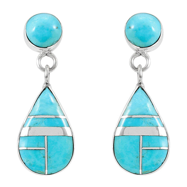 Turquoise Earrings Sterling Silver E1056-LG-C05