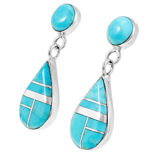 Turquoise Earrings Sterling Silver E1056-LG-C05