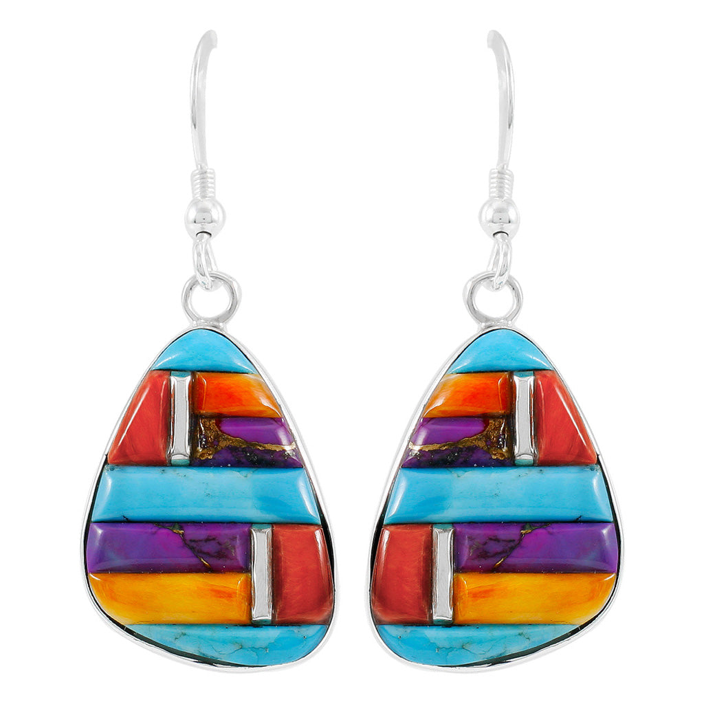 Multi Gemstone Earrings SilverBronzé E1058-SB-C51