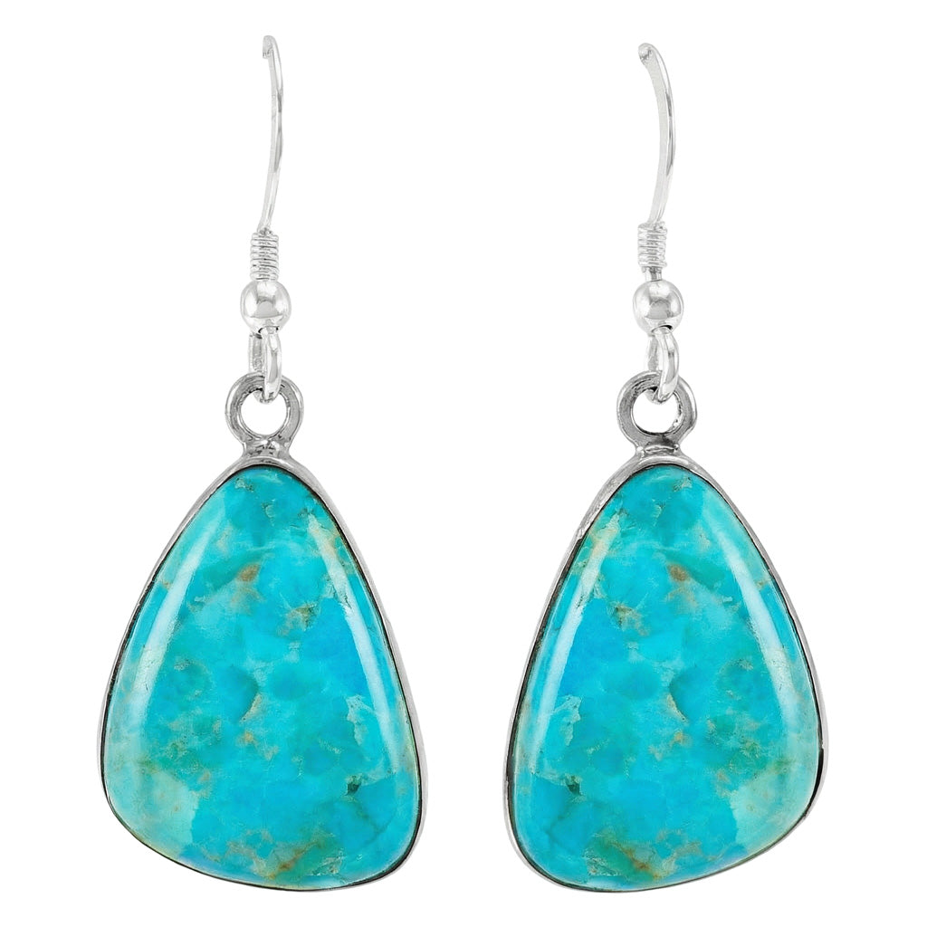 Turquoise Jewelry Drop Earrings Sterling Silver E1058-C75