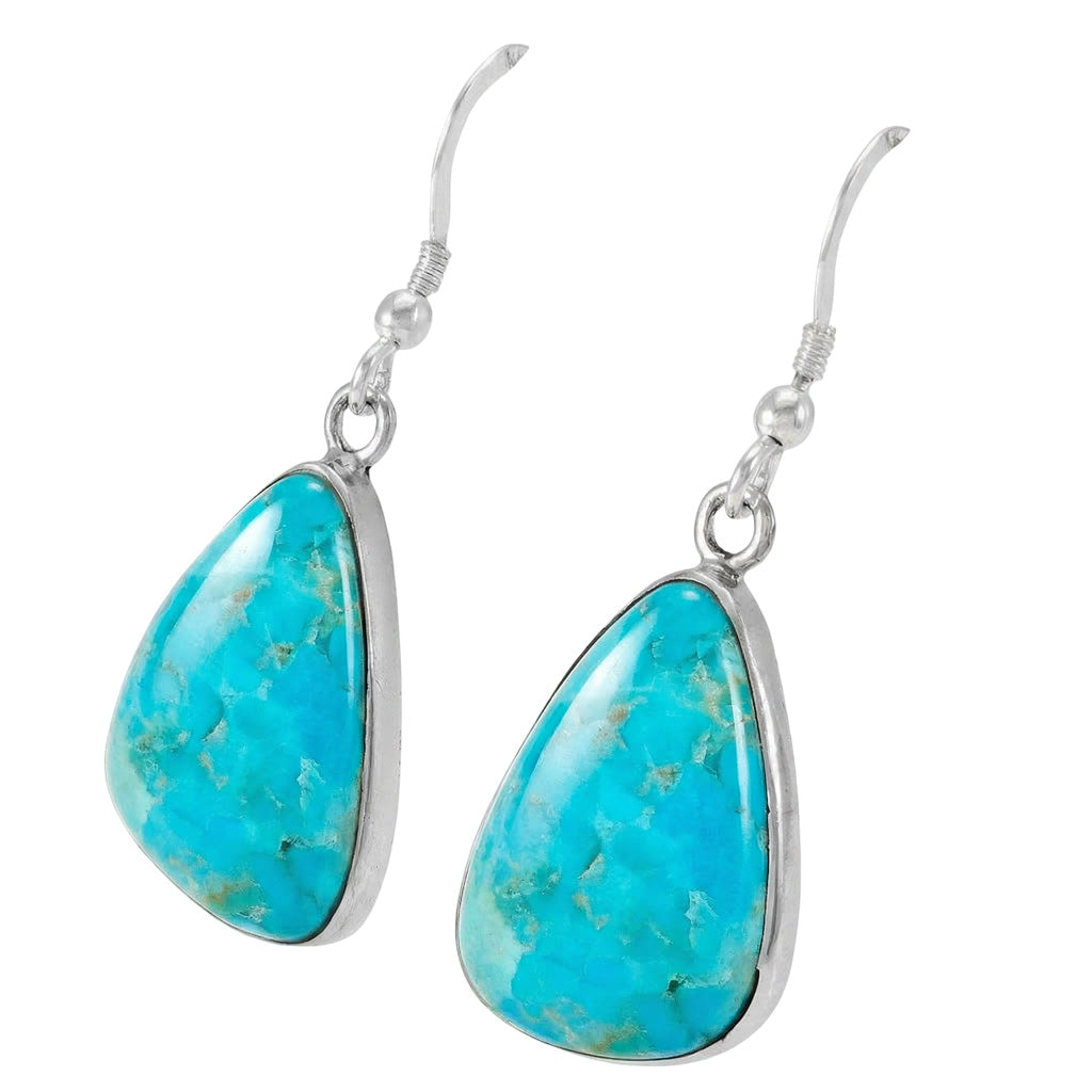 Turquoise Jewelry Drop Earrings Sterling Silver E1058-C75