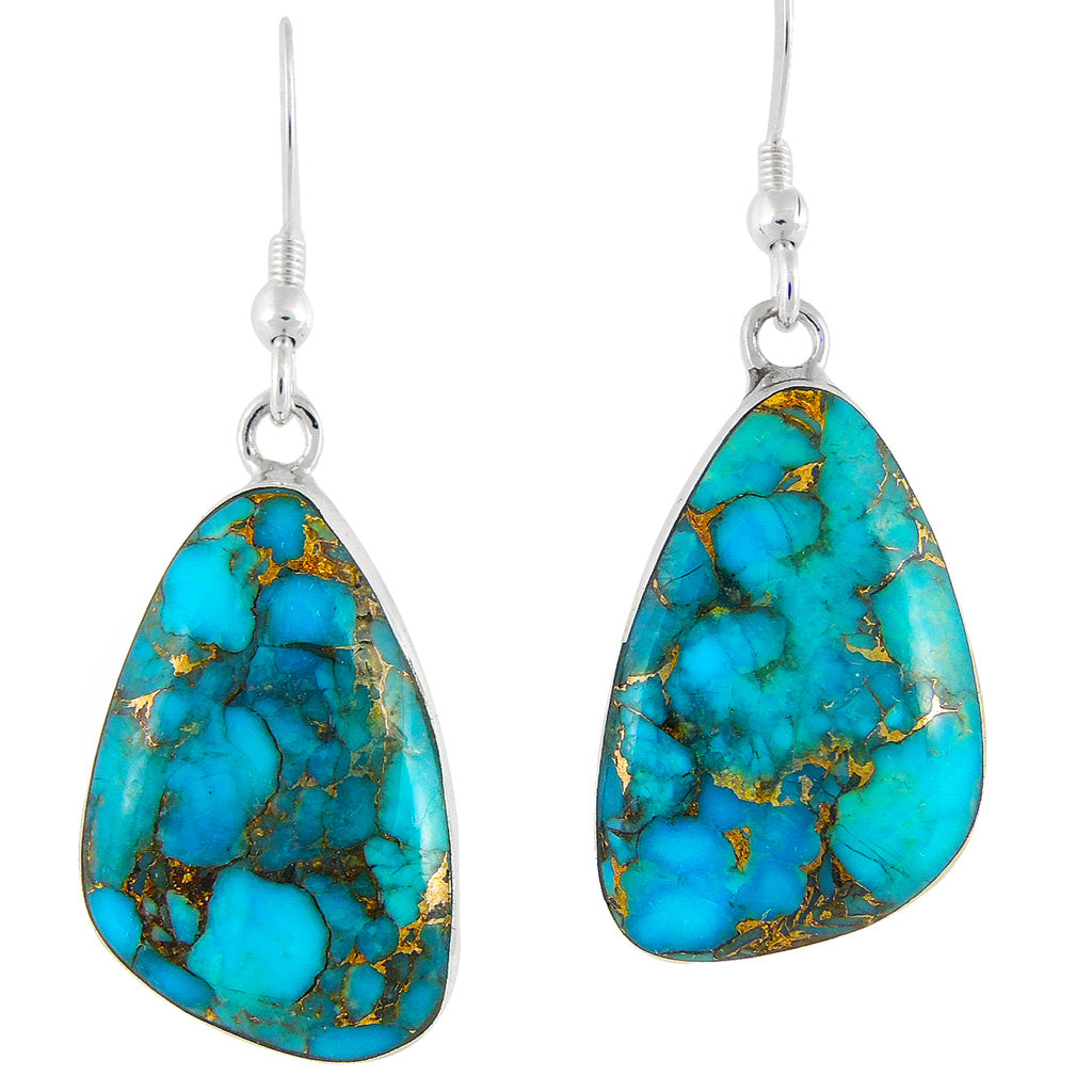 Matrix Turquoise Drop Earrings Sterling Silver E1058-C84