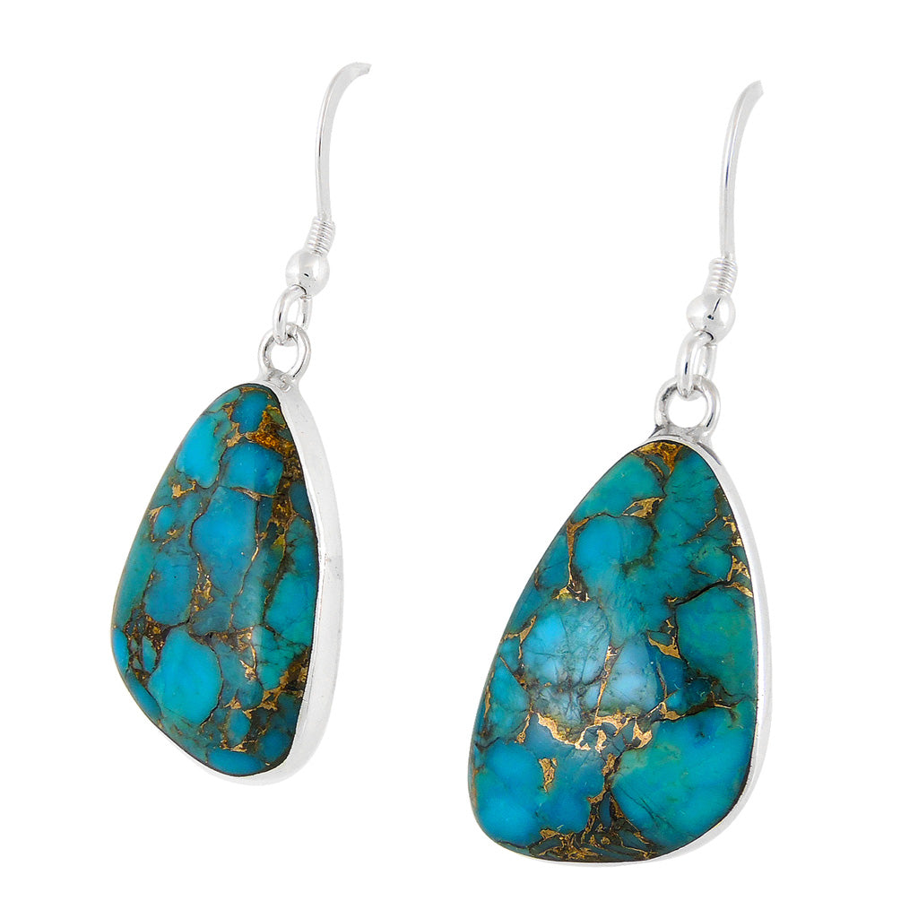 Matrix Turquoise Earrings SilverBronzé E1058-SB-C84